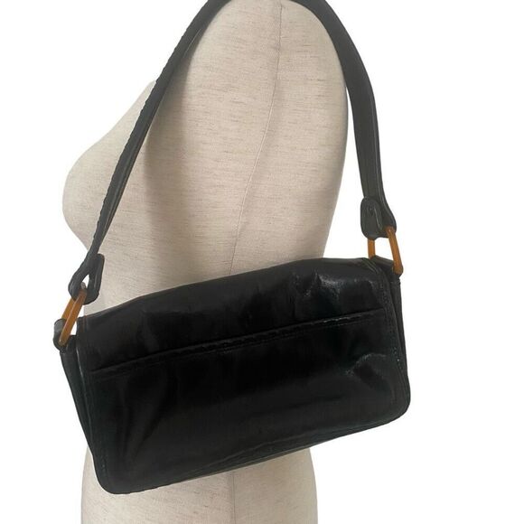 Cole Haan Black Leather Shoulder Hobo Bag Small/Medium Trendy Classic Designer - Picture 3 of 13